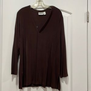 Chicos long pants jacket size 2 in brown